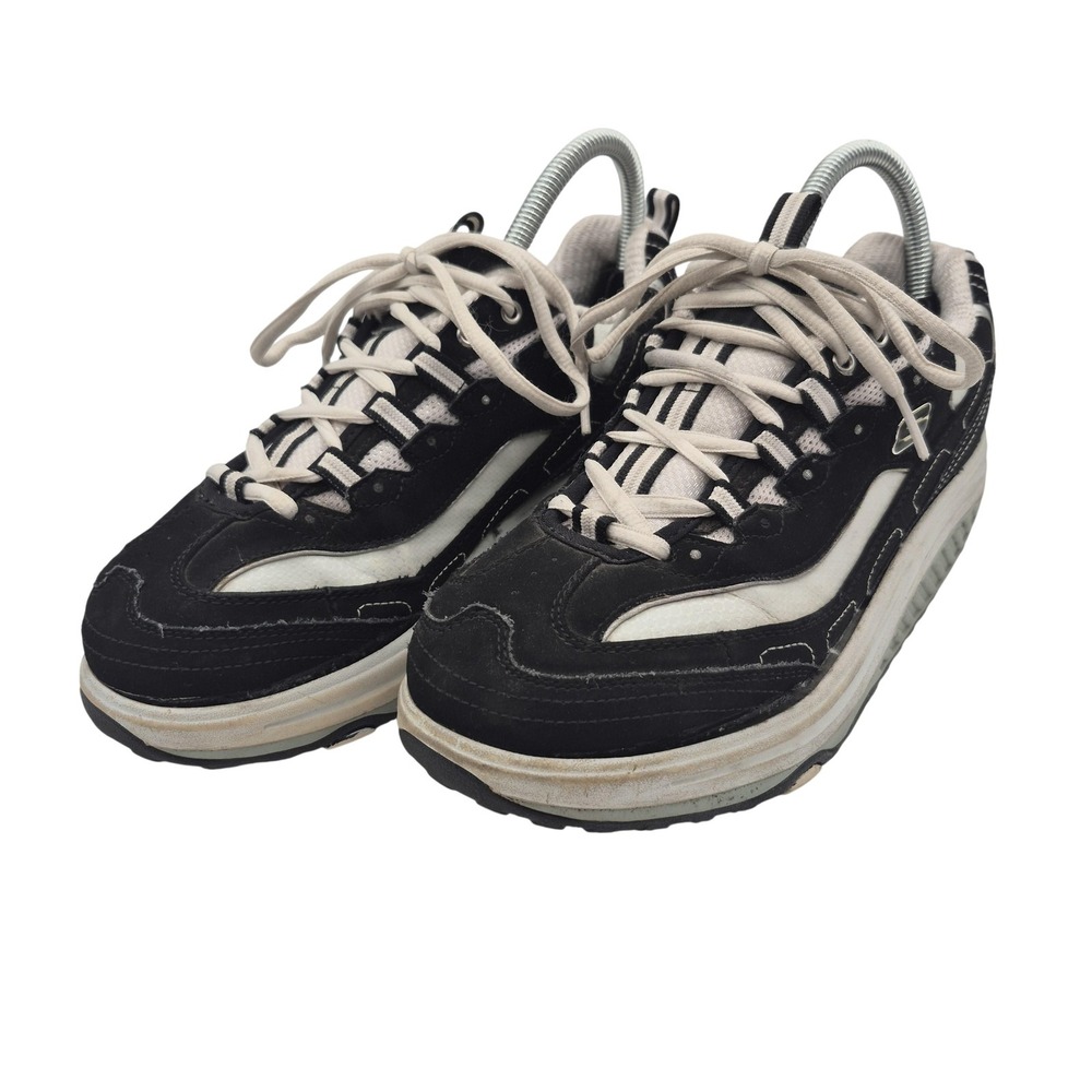 Skechers Shape Ups Shoes Womens Size 8.5 Black Leather Toning Walking SN‎ 11809